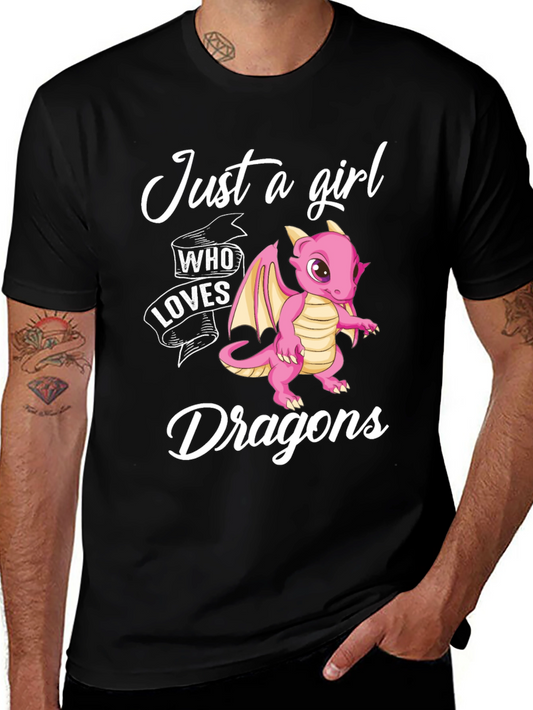 Camiseta Just a Girl Who Loves Dragons para Amantes de Dragones