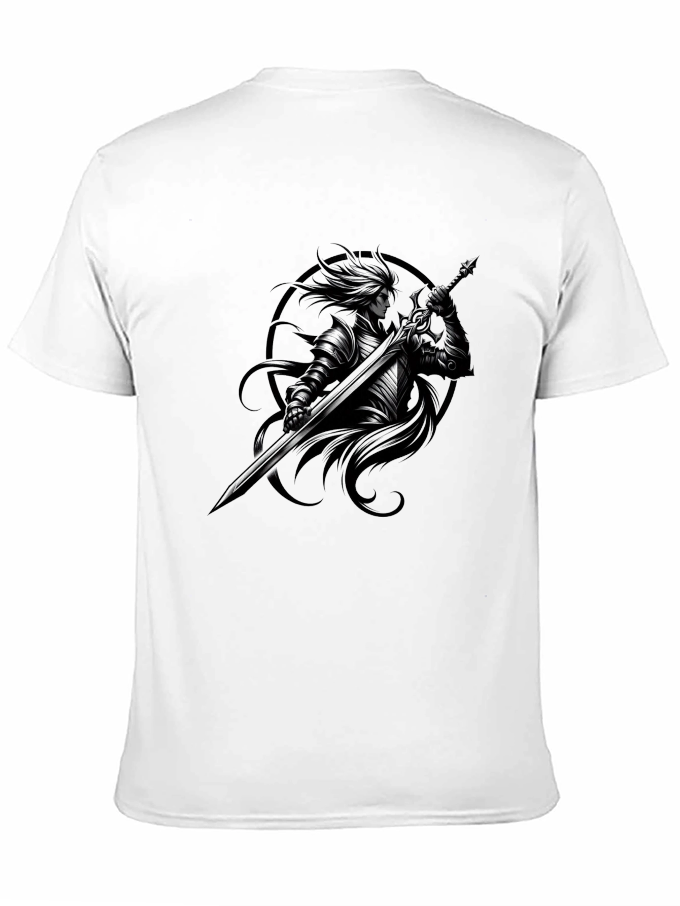 Camiseta Negra Caballero Oscuro con Espada