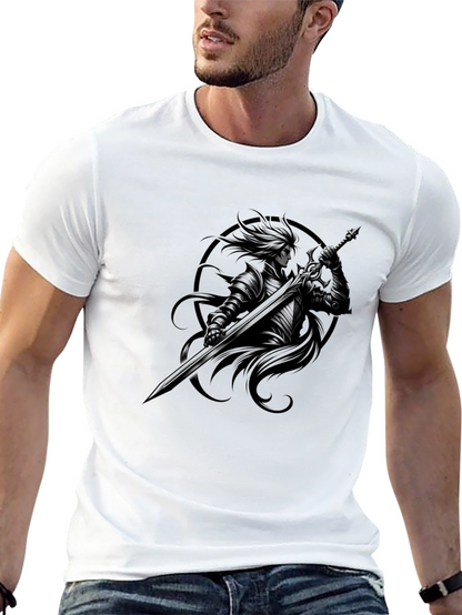 Camiseta Negra Caballero Oscuro con Espada