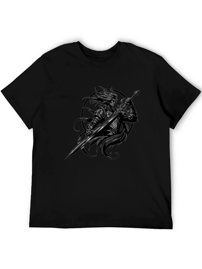 Camiseta Negra Caballero Oscuro con Espada