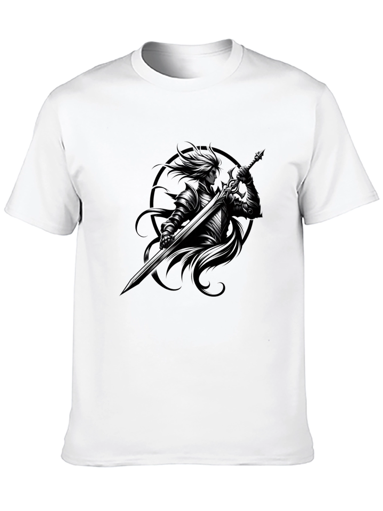 Camiseta Negra Caballero Oscuro con Espada