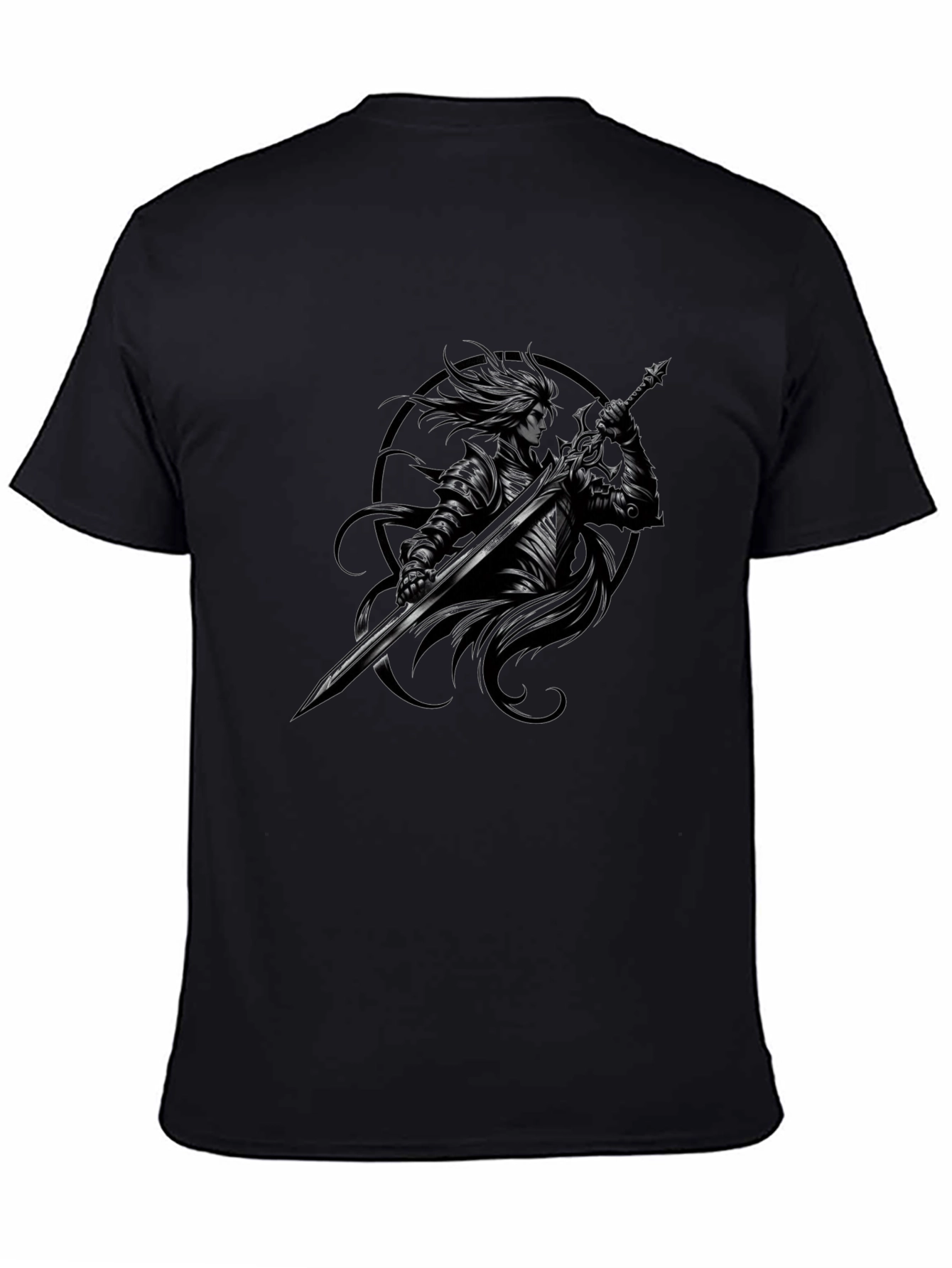 Camiseta Negra Caballero Oscuro con Espada