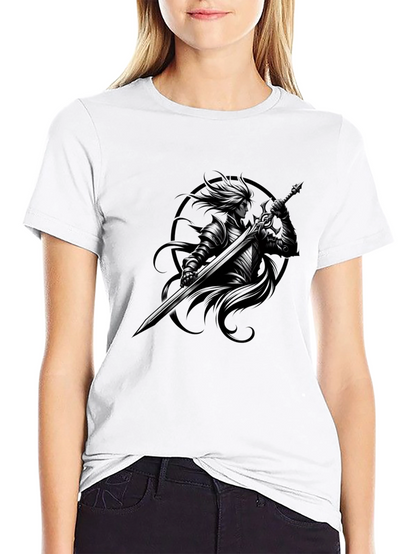 Camiseta Negra Caballero Oscuro con Espada