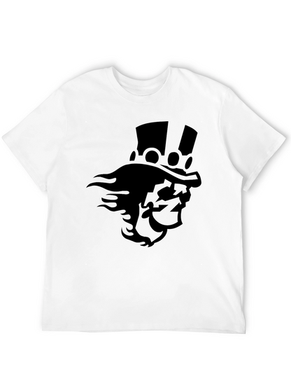 Camiseta Negra con Diseño de Personaje Misterioso