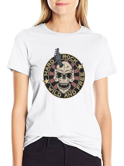 Camiseta Negra Rock n Roll Cráneo