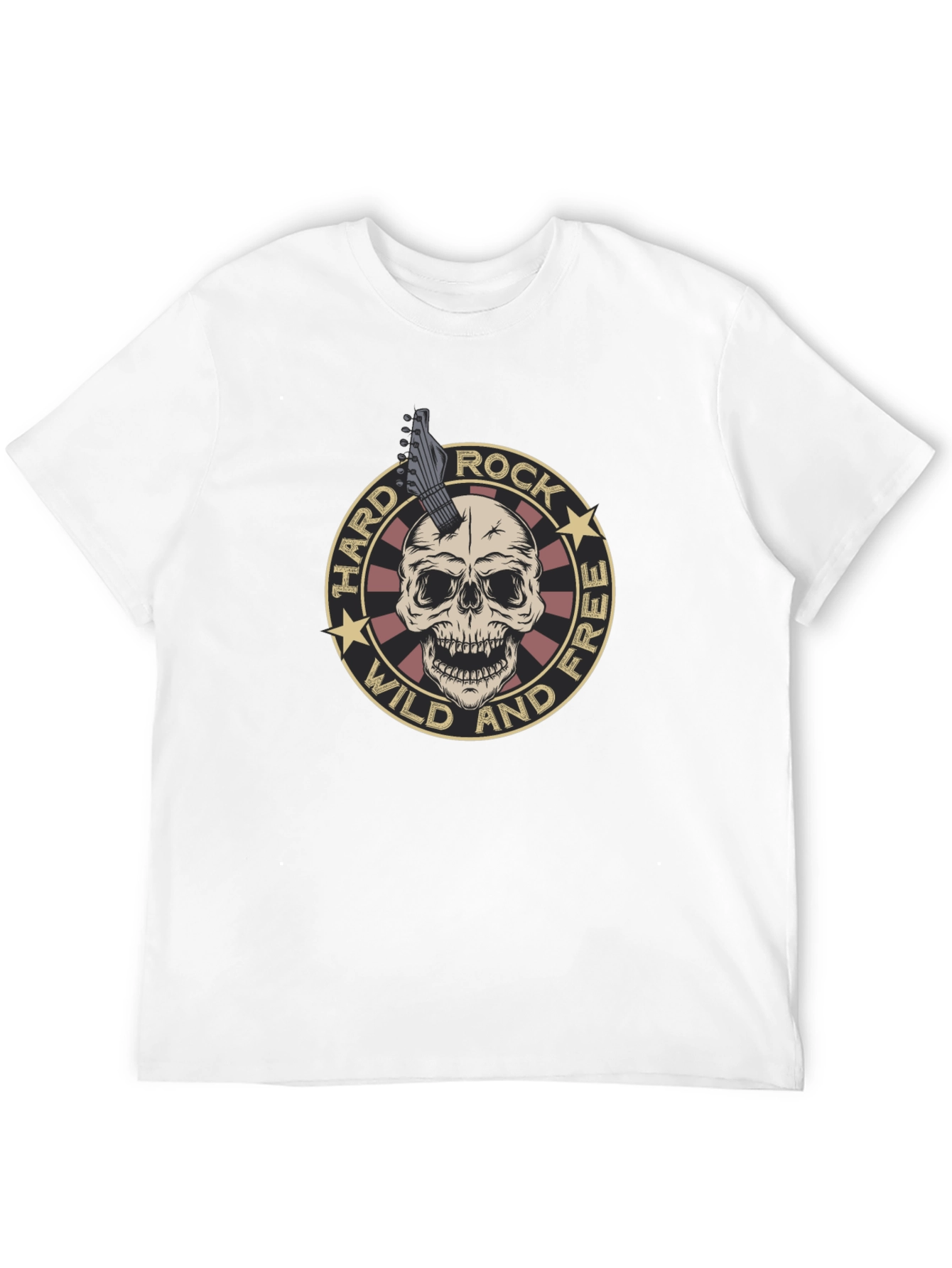 Camiseta Negra Rock n Roll Cráneo