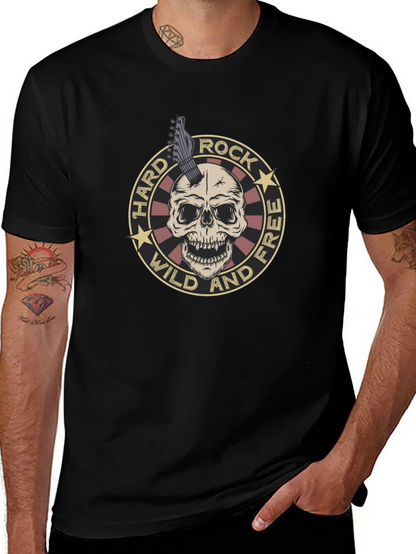 Camiseta Negra Rock n Roll Cráneo