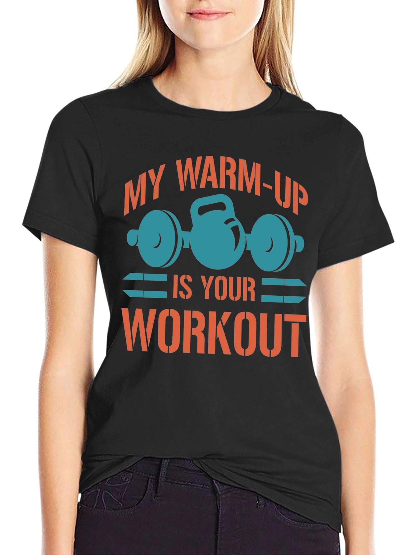 Camiseta Negra Gym Mi Calentamiento