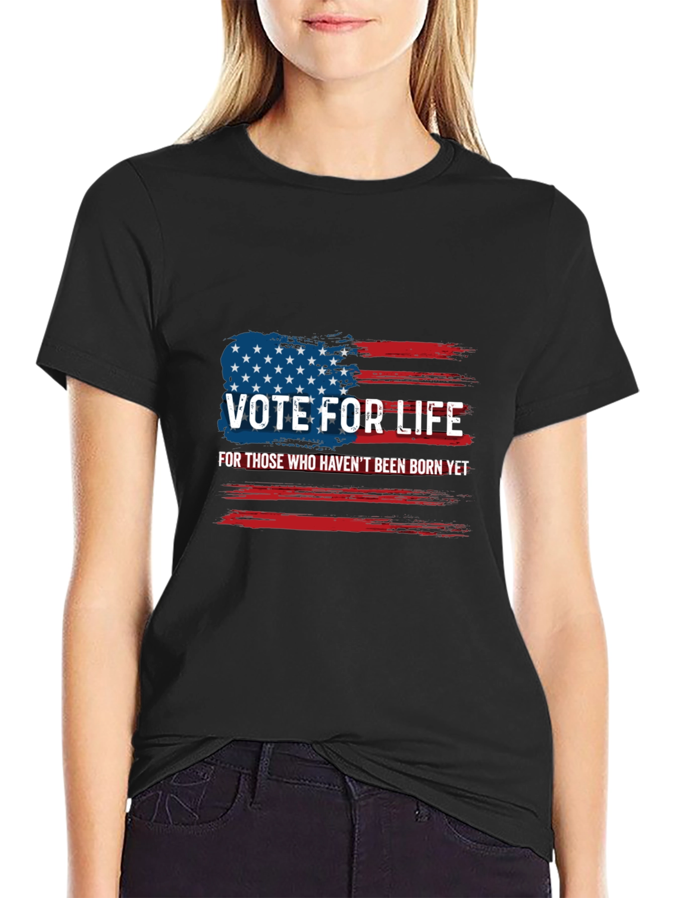 Camiseta Negra Vote For Life Americana