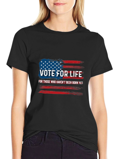 Camiseta Negra Vote For Life Americana