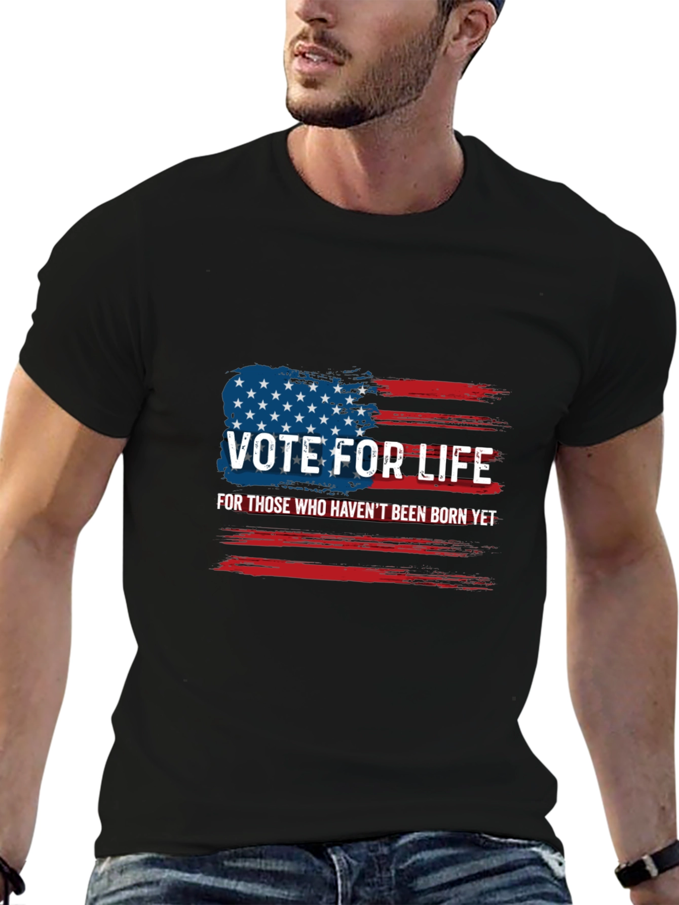 Camiseta Negra Vote For Life Americana