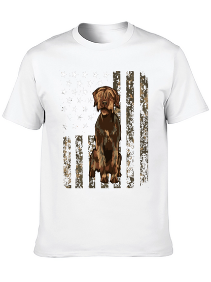 Camiseta Negra con Diseño de Bandera y Perro
