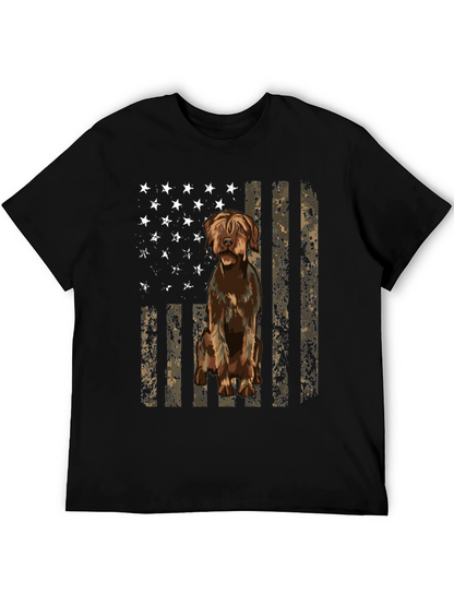 Camiseta Negra con Diseño de Bandera y Perro