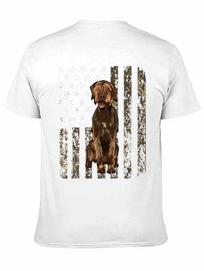 Camiseta Negra con Diseño de Bandera y Perro