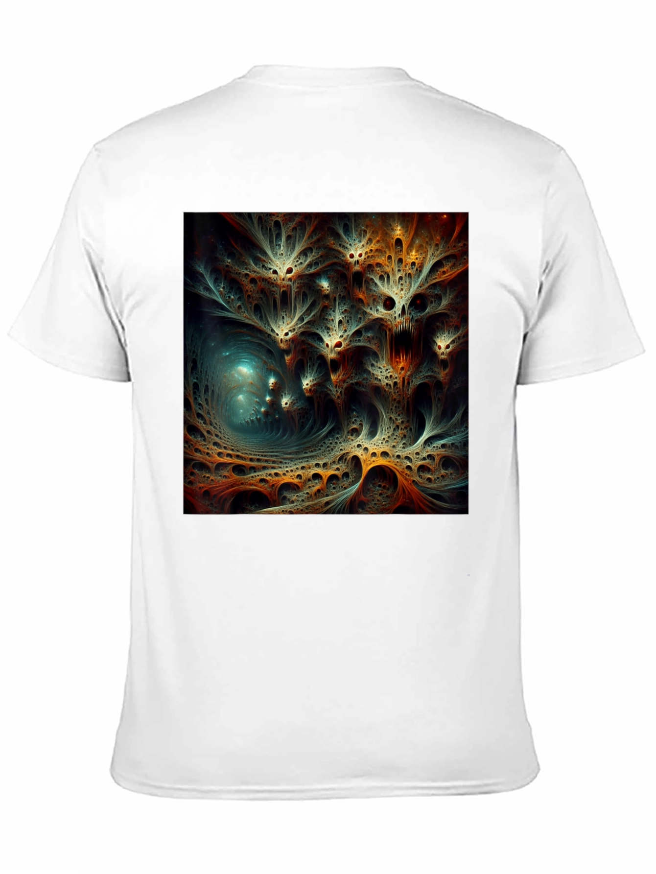 Camiseta Negra con Diseño Abstracto Psicodélico