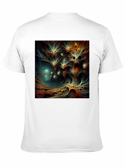 Camiseta Negra con Diseño Abstracto Psicodélico