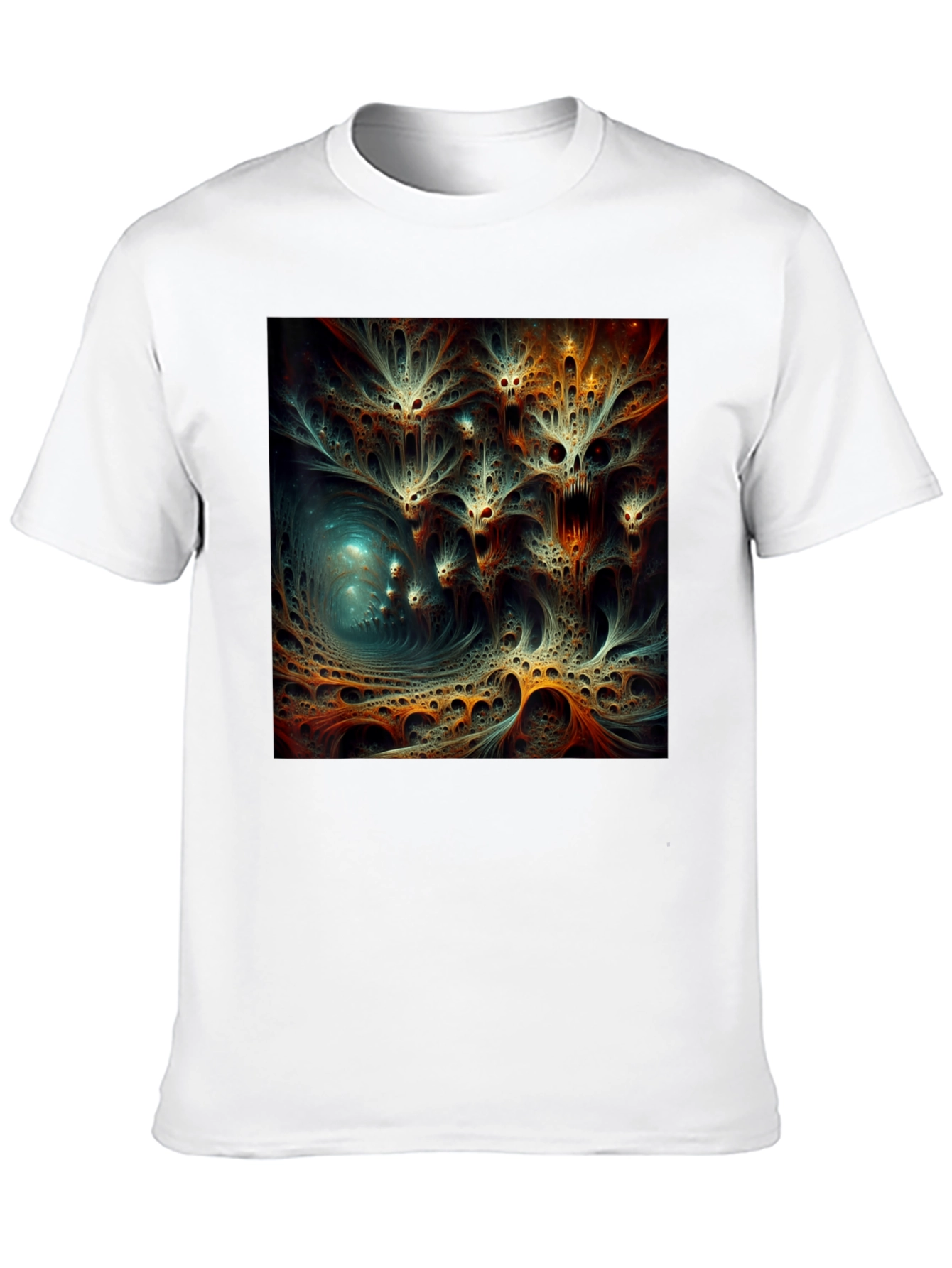 Camiseta Negra con Diseño Abstracto Psicodélico