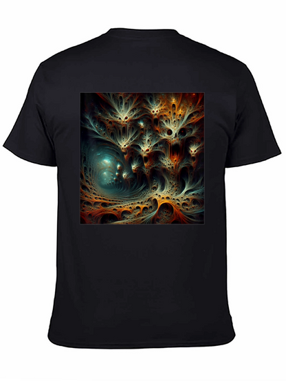 Camiseta Negra con Diseño Abstracto Psicodélico