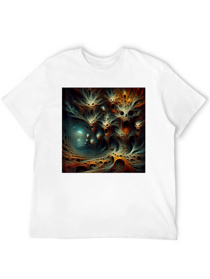 Camiseta Negra con Diseño Abstracto Psicodélico