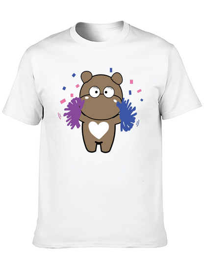 Camiseta Negra con Diseño de Oso Cheerleader