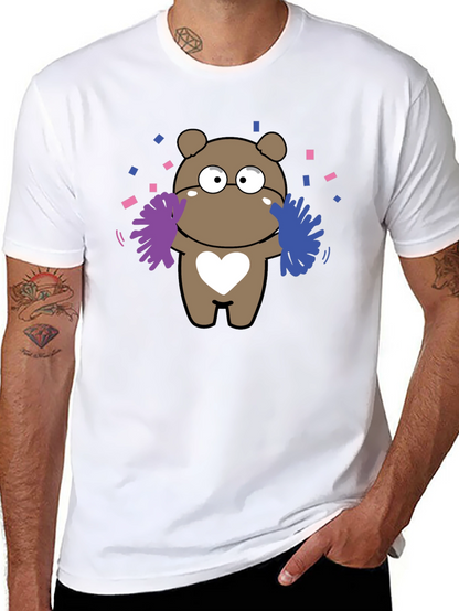 Camiseta Negra con Diseño de Oso Cheerleader