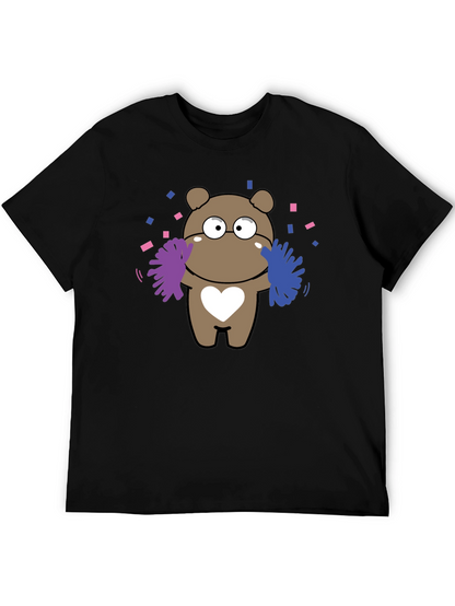 Camiseta Negra con Diseño de Oso Cheerleader