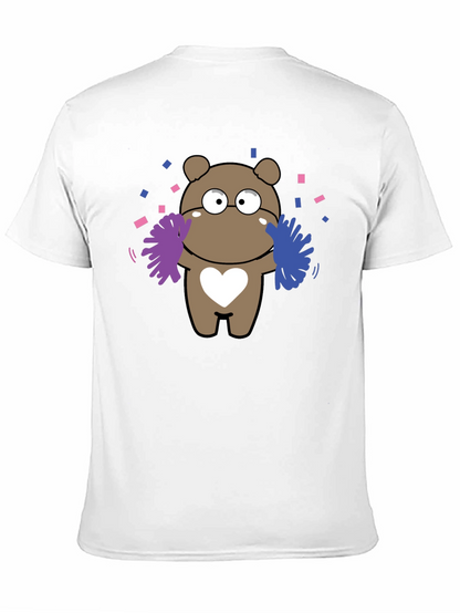 Camiseta Negra con Diseño de Oso Cheerleader
