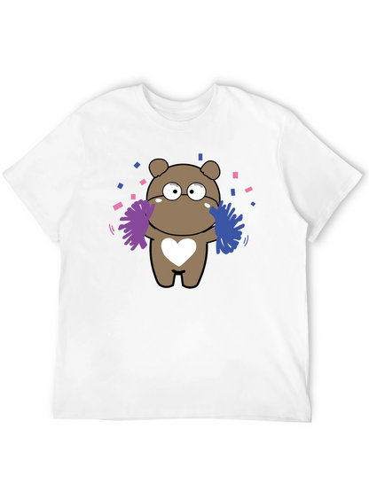 Camiseta Negra con Diseño de Oso Cheerleader