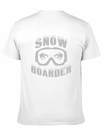 Camiseta Negra Snowboarder Diseño Invierno
