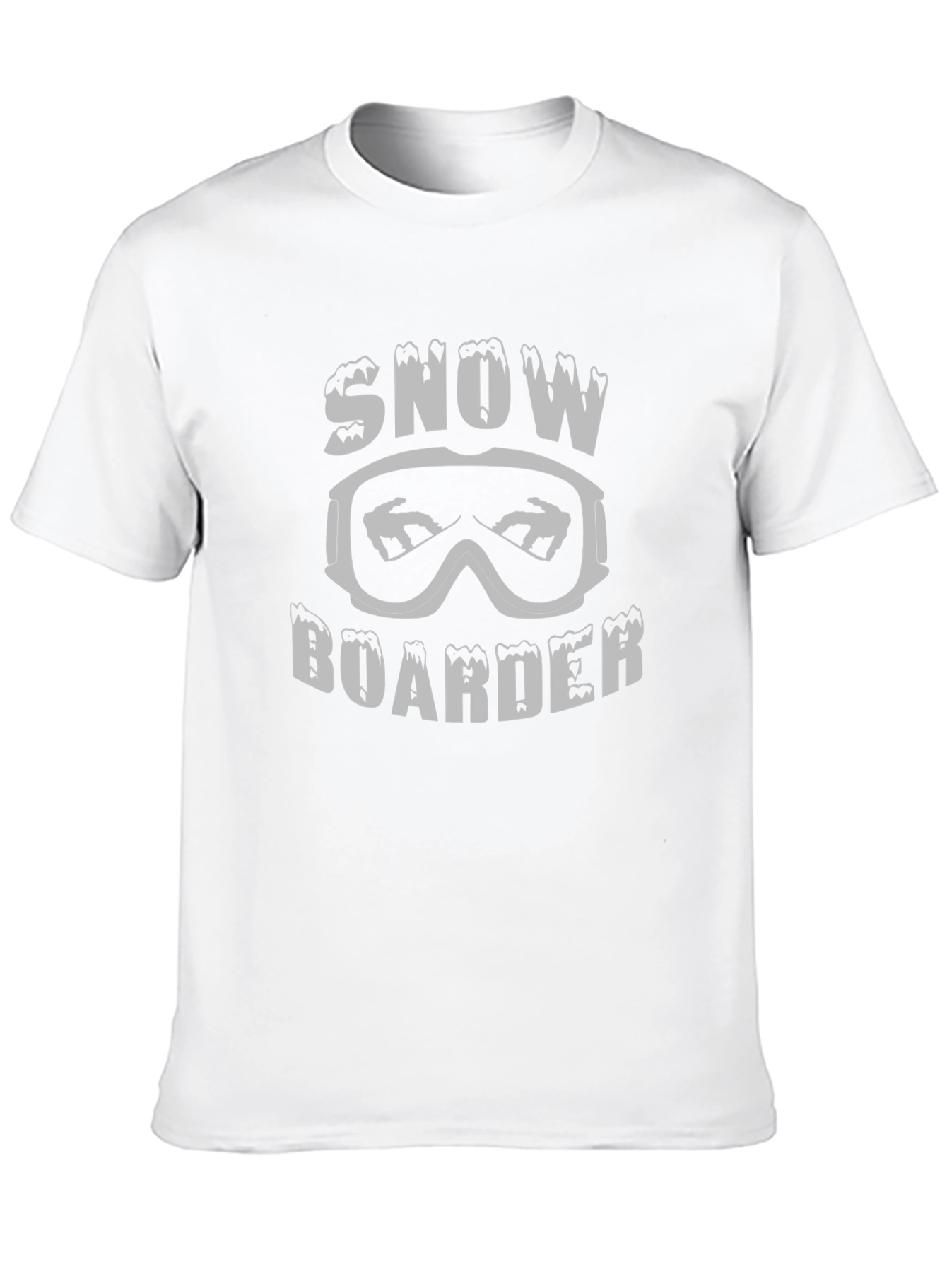 Camiseta Negra Snowboarder Diseño Invierno