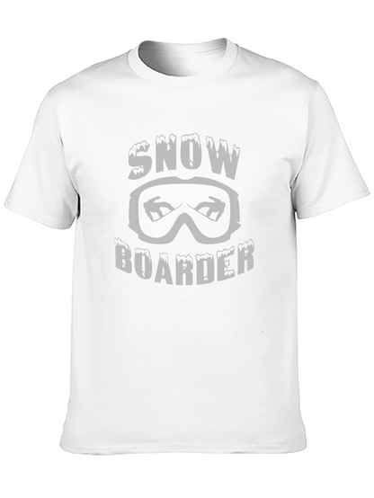 Camiseta Negra Snowboarder Diseño Invierno