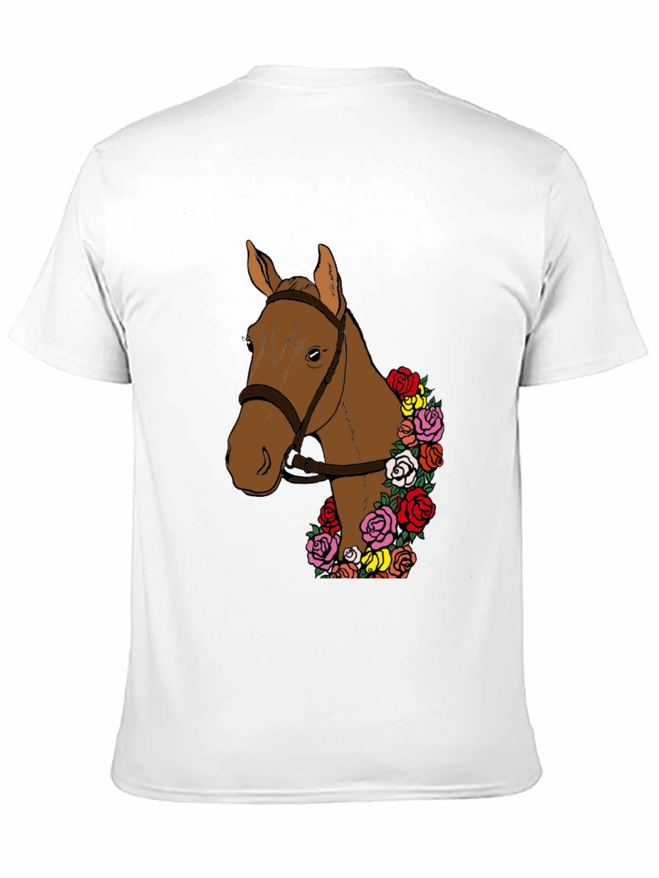 Camiseta Hombre: Caballo Floral Elegante