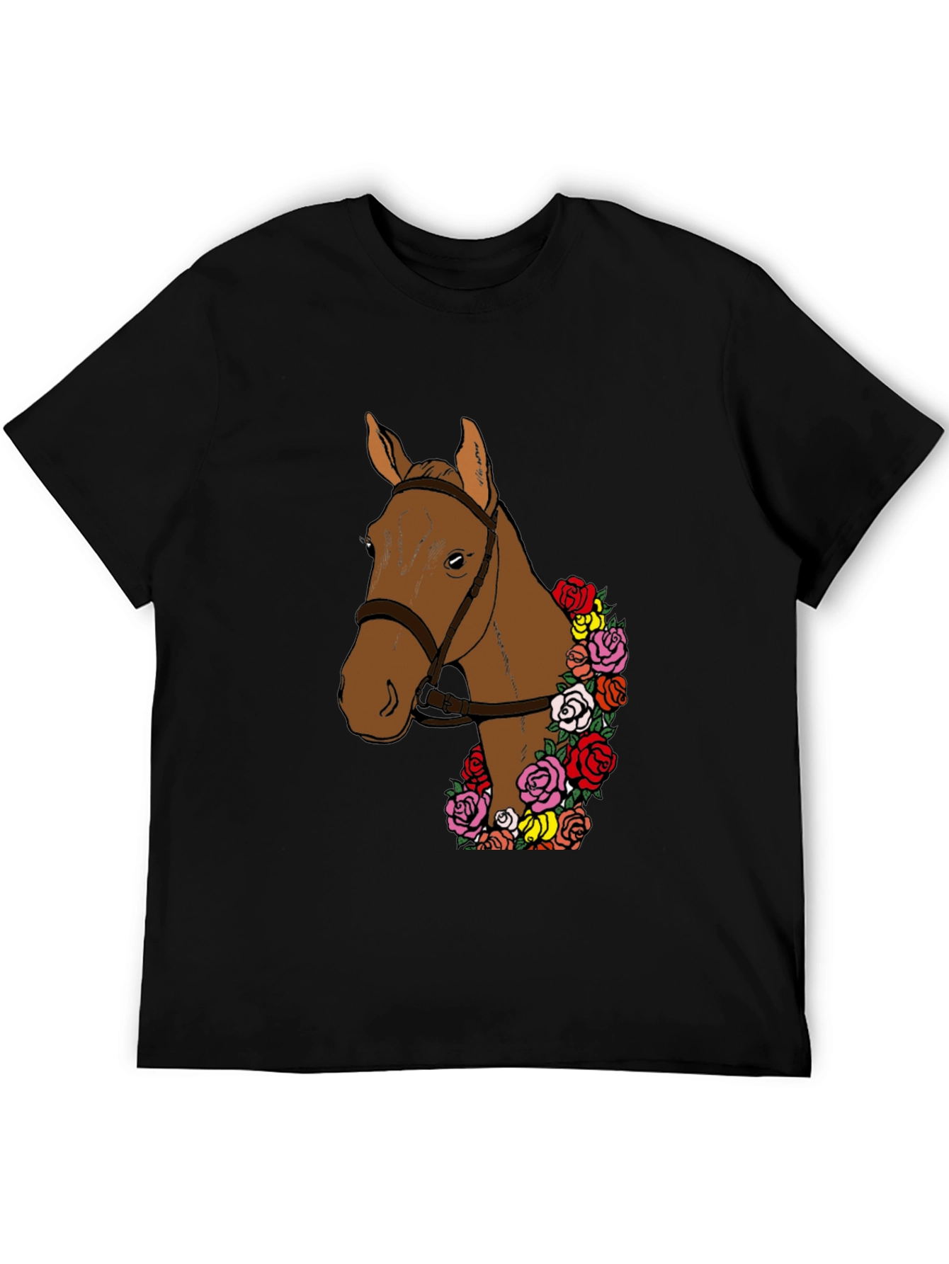 Camiseta Hombre: Caballo Floral Elegante