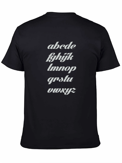 Camiseta Negra con Alfabeto Inclinado