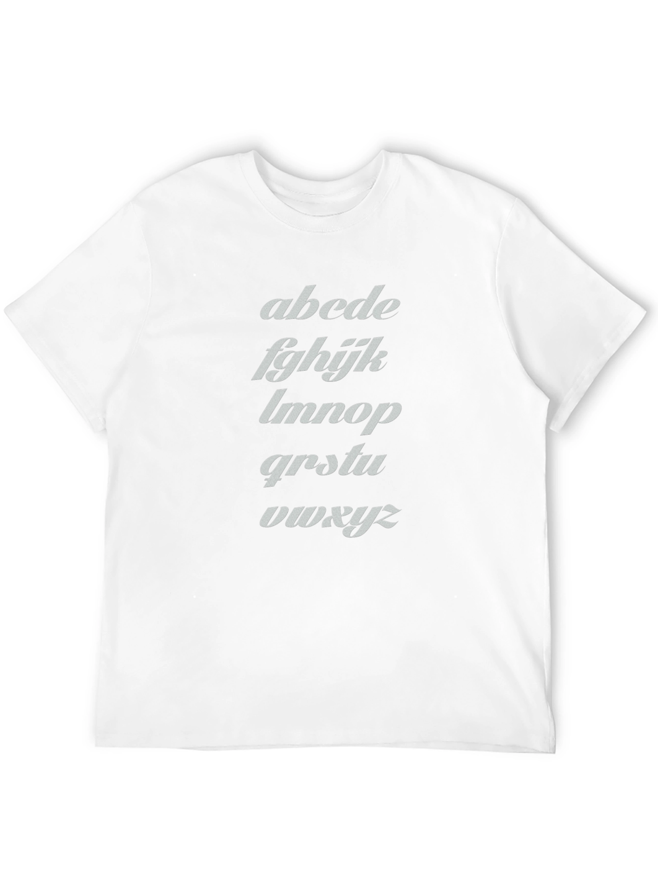 Camiseta Negra con Alfabeto Inclinado