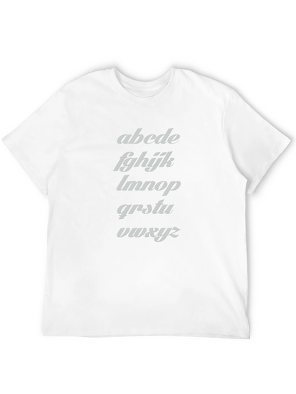 Camiseta Negra con Alfabeto Inclinado
