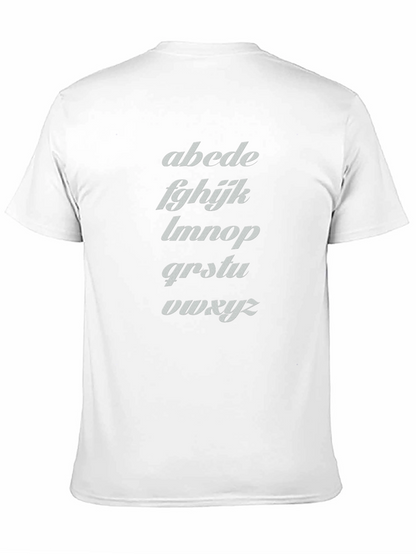Camiseta Negra con Alfabeto Inclinado