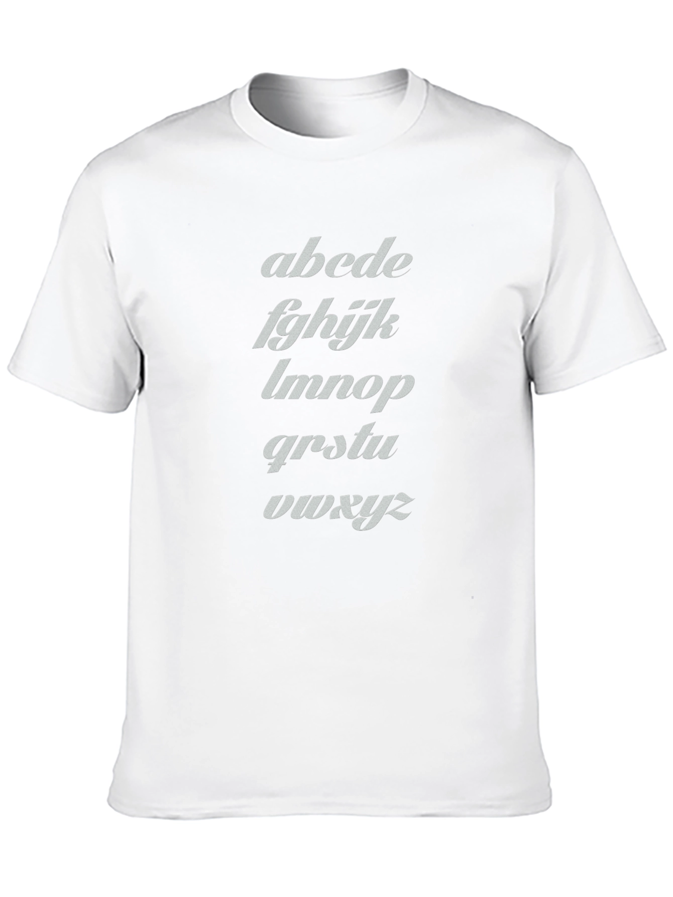 Camiseta Negra con Alfabeto Inclinado