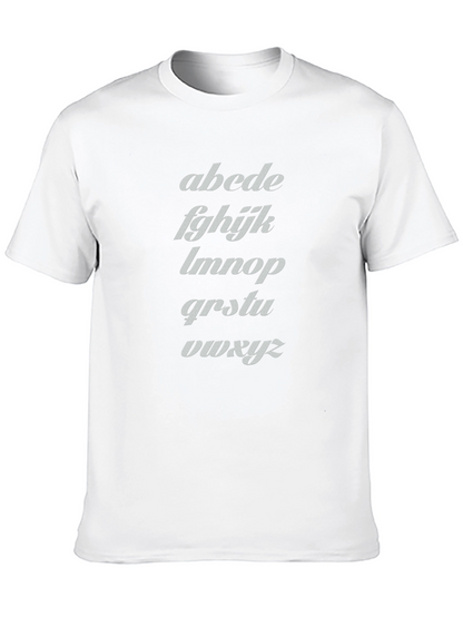 Camiseta Negra con Alfabeto Inclinado