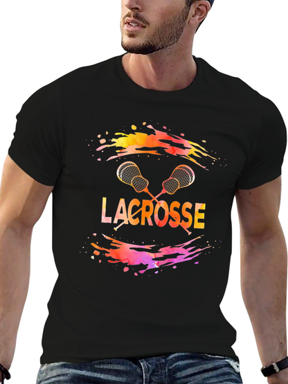 Camiseta Lacrosse Hombre Diseño Acuarela