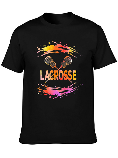 Camiseta Lacrosse Hombre Diseño Acuarela