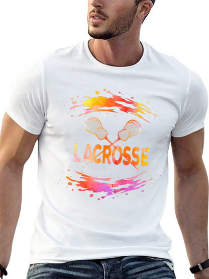 Camiseta Lacrosse Hombre Diseño Acuarela