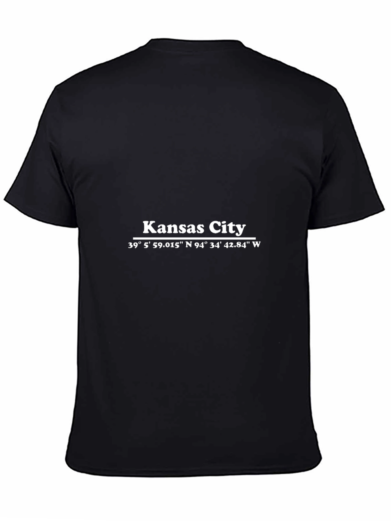 Camiseta Negra Kansas City Coordenadas