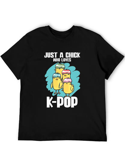 Camiseta Negra Just a Chick Who Loves K-Pop