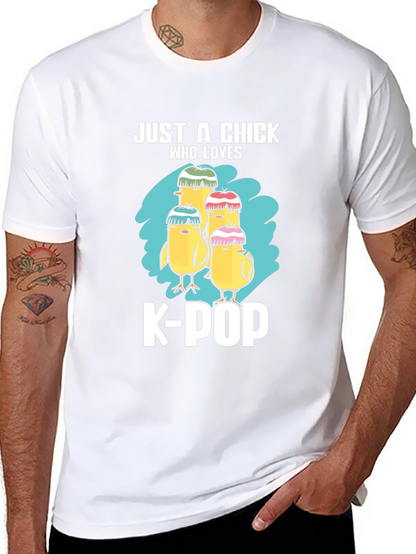 Camiseta Negra Just a Chick Who Loves K-Pop