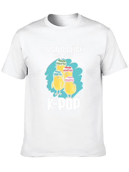 Camiseta Negra Just a Chick Who Loves K-Pop