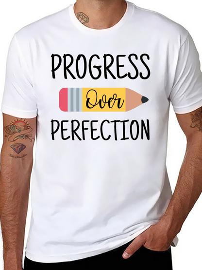 Camiseta Negra Progreso Sobre Perfección