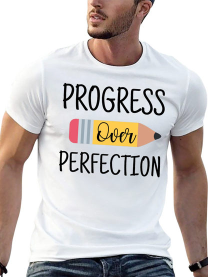 Camiseta Negra Progreso Sobre Perfección