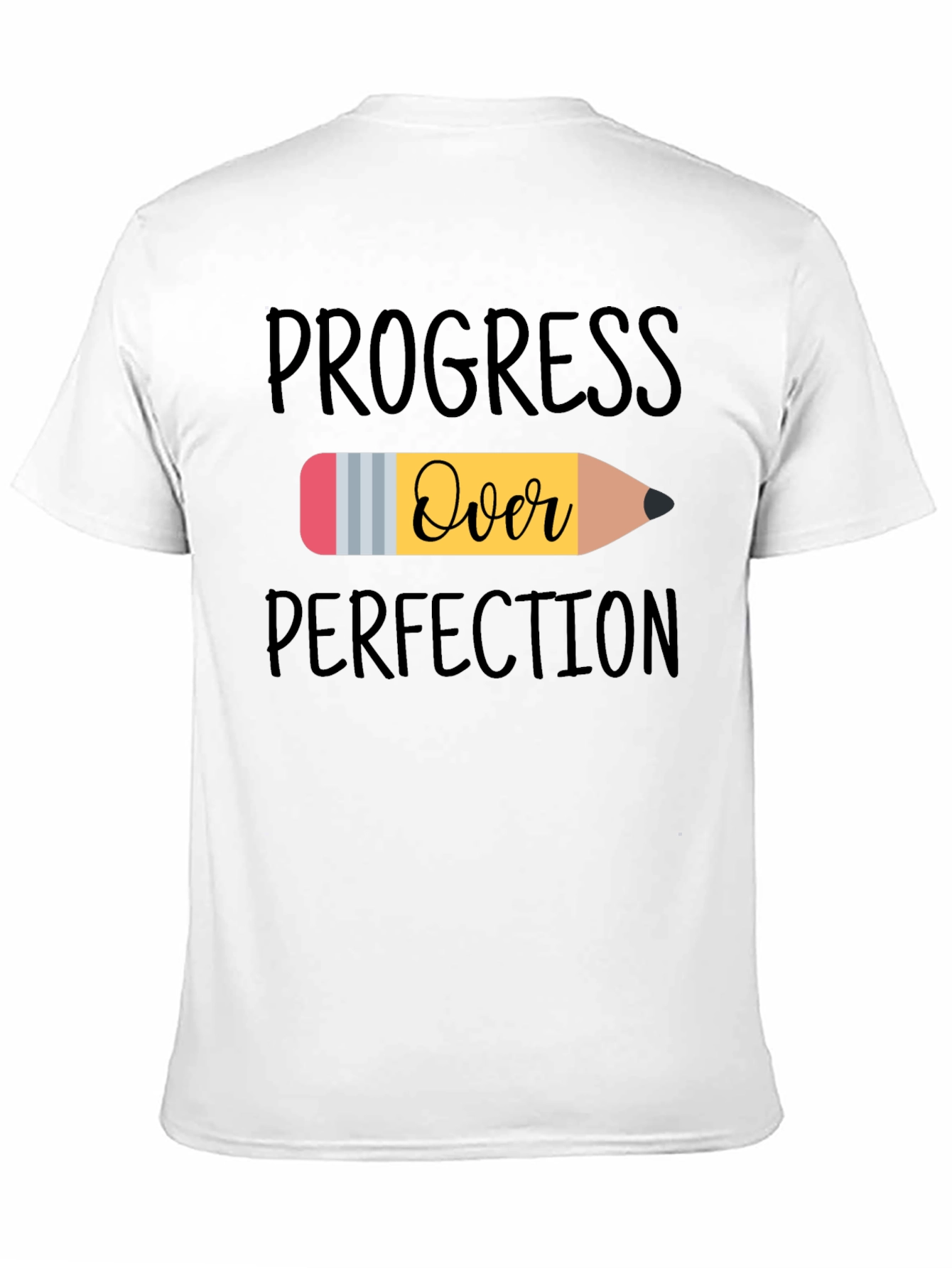 Camiseta Negra Progreso Sobre Perfección