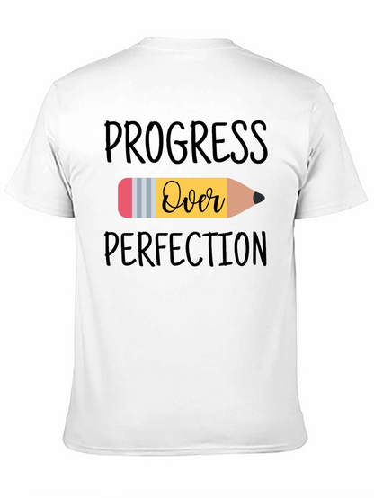 Camiseta Negra Progreso Sobre Perfección